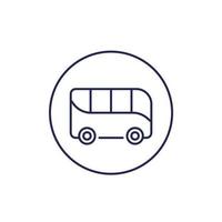 bus icon, line vector, side view vector