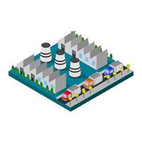 industria isométrica ilustrada sobre fondo blanco vector