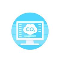 co2 emissions research icon, vector