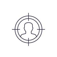 target audience, potential client icon, line vector