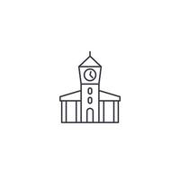 town hall, municipal building line icon vector