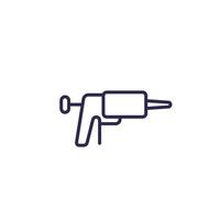 silicone caulk gun icon, line vector