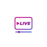 Live stream player icon on white vector