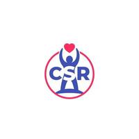 CSR icon, corporate social responsibility vector