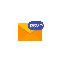 icono de rsvp en estilo plano vector