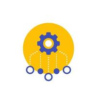 Resources allocation icon on white, vector