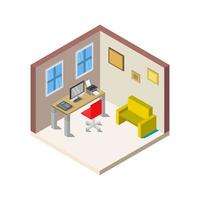 Isometric Office Room vector