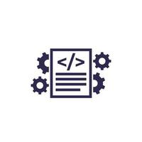 code optimization icon on white, vector