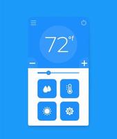 thermostat app interface, mobile ui vector