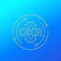 okr, objetivos y resultados clave, vector de línea