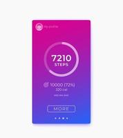 Fitness app, activity tracker and step counter ui, vector mobile interface