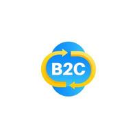 icono de vector de servicio b2c en blanco