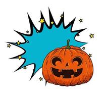 halloween pumpkin pop art style vector