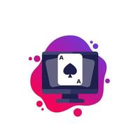 online casino, poker vector icon