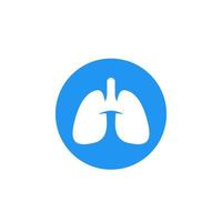Lungs vector icon on white