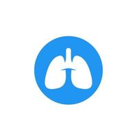 icono de vector de pulmones en blanco