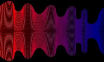 Modern abstract background with wavy lines in red and blue vector
