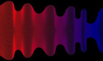 Modern abstract background with wavy lines in red and blue vector