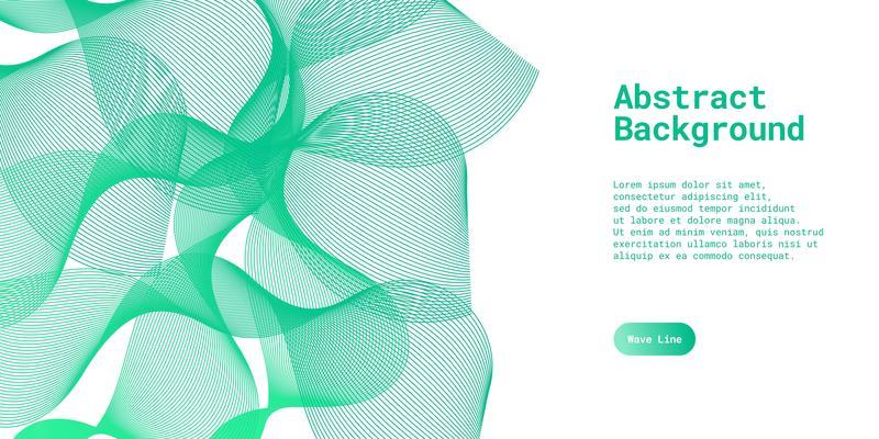 Abstract background with dynamic green wave lines