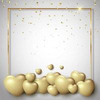 Golden Valentines Day background vector