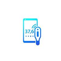 Medical smart thermometer icon, vector