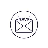 icono de rsvp, diseño de vector de línea