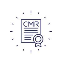 CMR transport document line icon on white vector