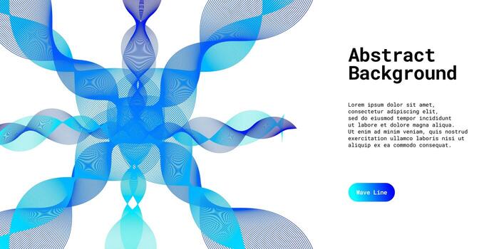 Abstract background with dynamic gradient blue wave lines vector