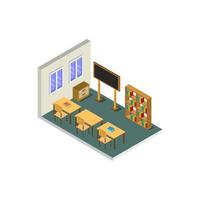 Isometric School Room On White Background vector