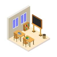 Isometric School Room On White Background vector