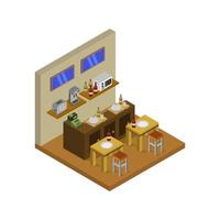 Isometric Restaurant Indoors vector