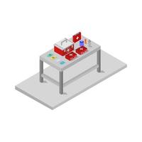 Isometric Hospital Room On White Background vector