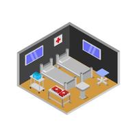 Isometric Hospital Room On White Background vector