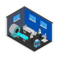 Isometric Hospital Room On White Background vector