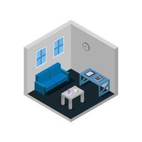 Isometric Lounge Room On White Background vector