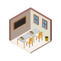 Isometric School Room On White Background vector