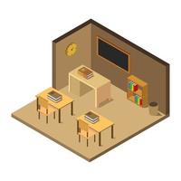 Isometric School Room On White Background vector