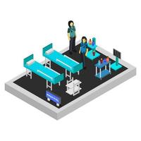 Isometric Hospital Room On White Background vector