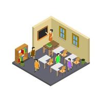 Isometric School Room On White Background vector