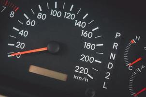 Close up of a car speedometer photo