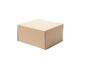Brown paper box on white background photo