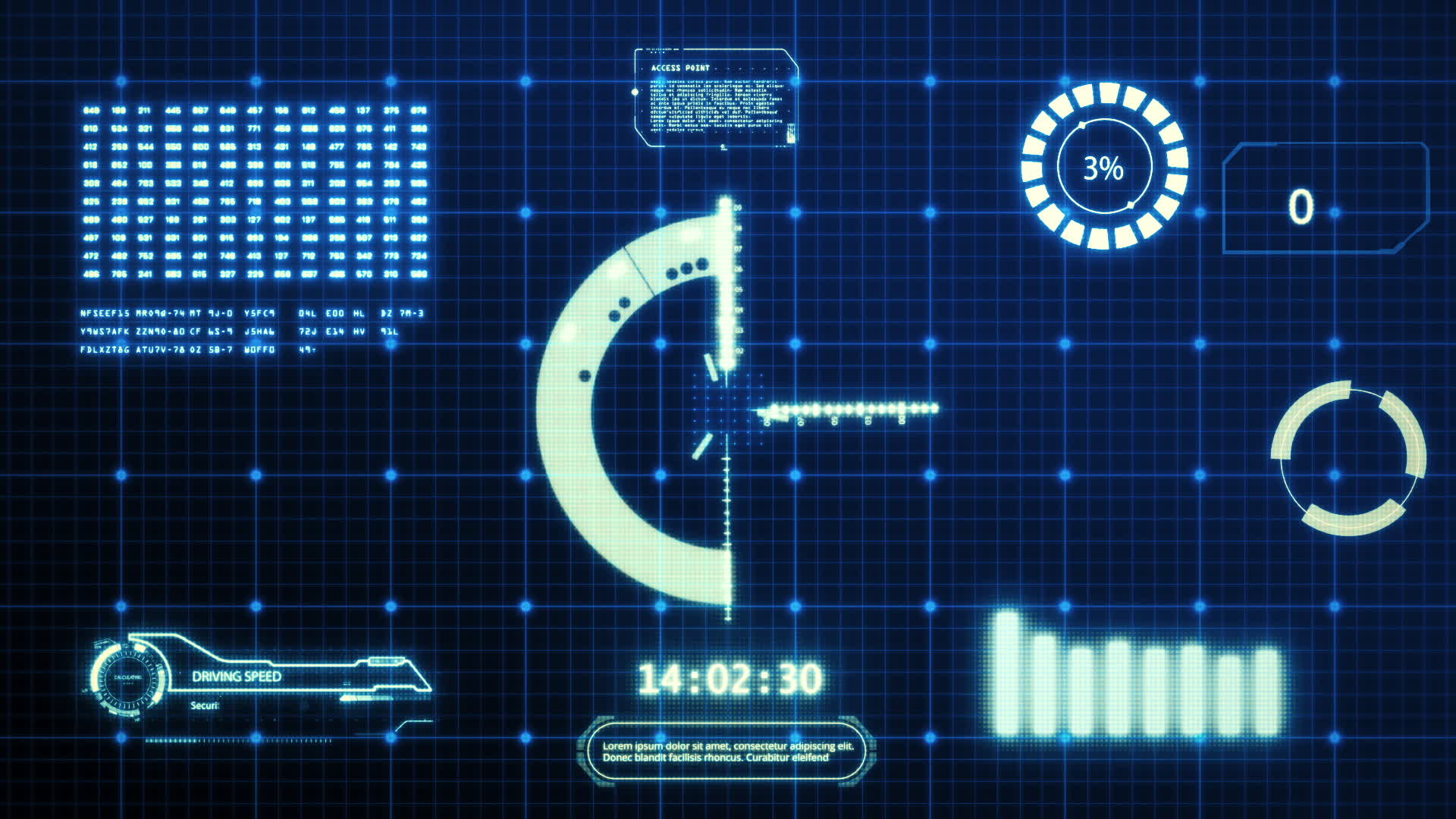 HUD Digital Interface Computer Screen Display 1920384 Stock Video at ...