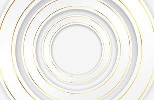 Luxury white circles with gold borders vector