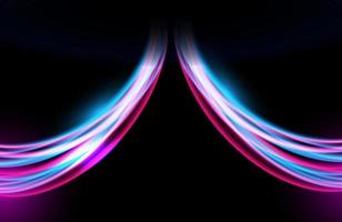 Abstract colorful light trails with motion, speed effect vector