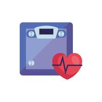 scale measure weight with heart rate pulse vector