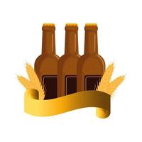 Isolated beer bottles vector design