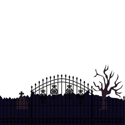 fence iron cemetery isolated icon