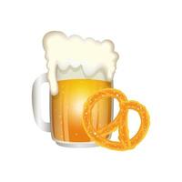 Oktoberfest beer and pretzel vector design