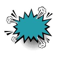 explosion blue color pop art style icon vector