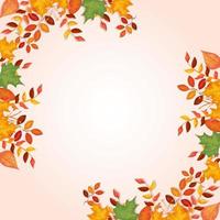 frame decoration of leafs autumn vector